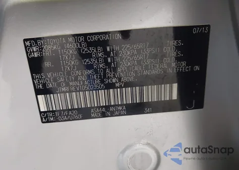 2013 Toyota Rav4 Xle from USA, damaged, VIN JTMRFREV1D5023505